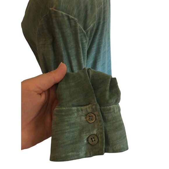 Peruvian Connection Dress Women's Size Large Sage Green Button Up Cotton - Picture 5 of 7